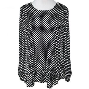 H&M Mama Black and White Polkadot Print Lightweight Long Sleeve Blouse